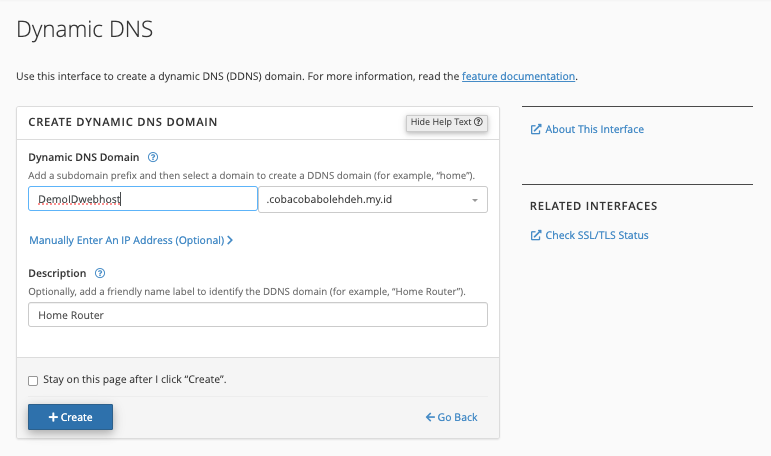 Setting Dynamic DNS di cPanel