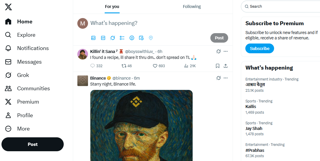 First of all, open the Twitter or X profile. 