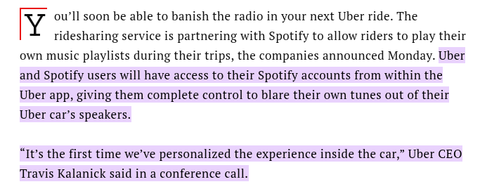 Spotify and uber