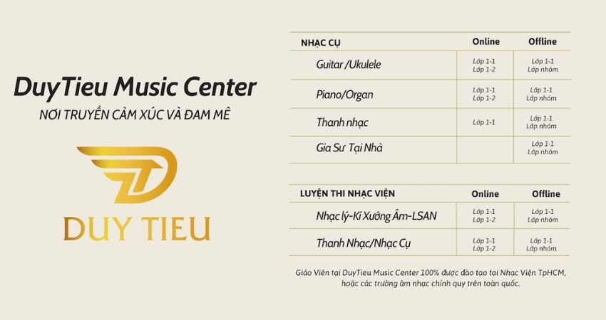 Khoá học taị DuyTieu Music Center