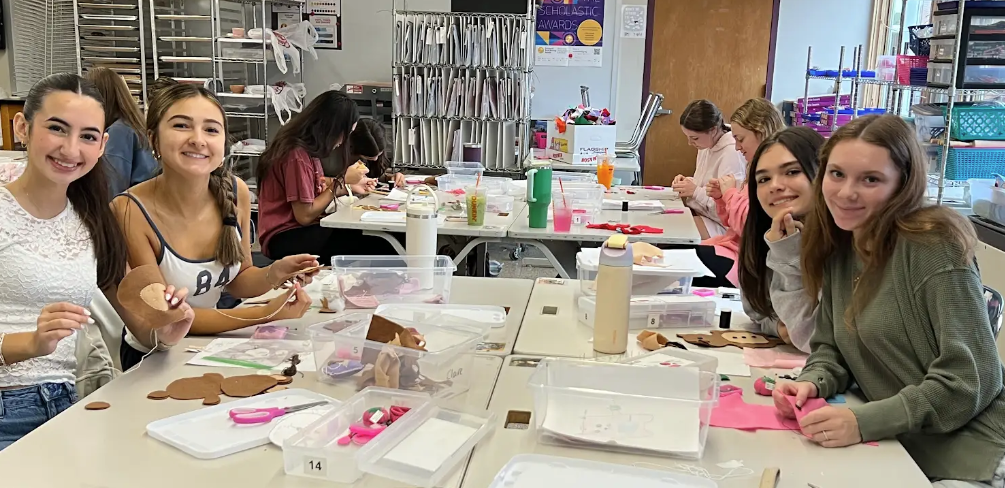 image of students learning to sew