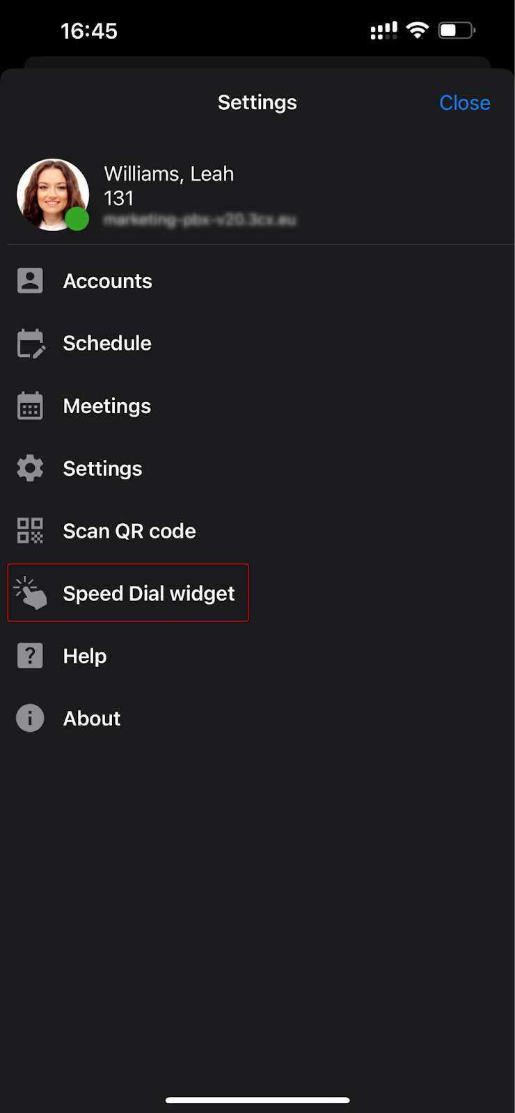 Speed Dial widget in iOS App