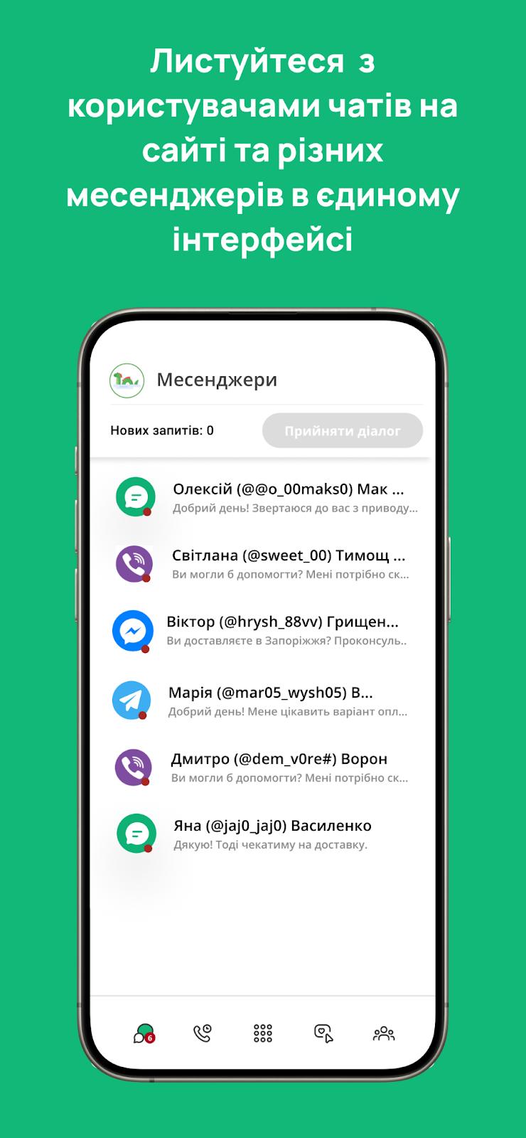 Ringostat Smart Phone, листування в месенджерах та чатах, зв'язок з клієнтами