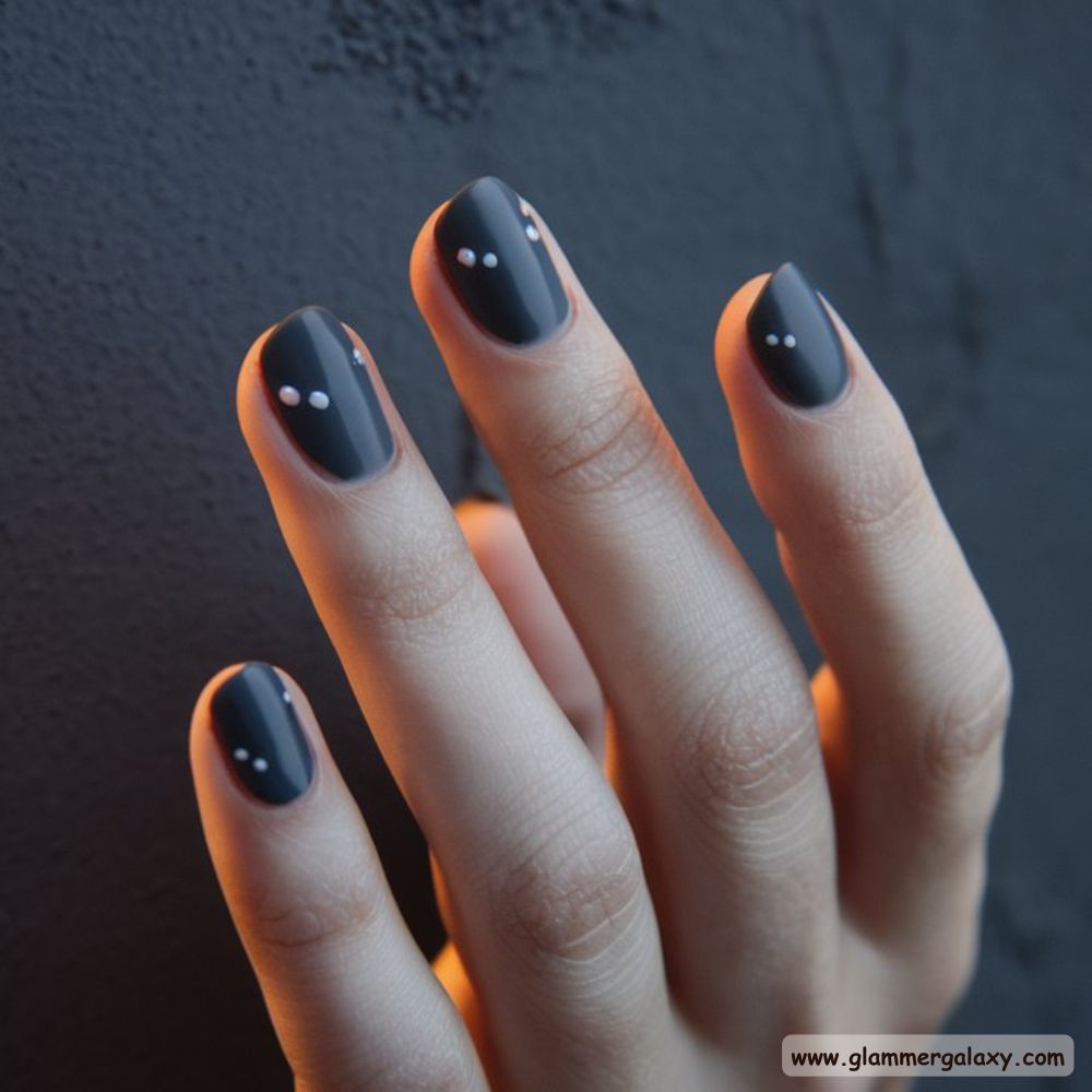 Classy Fall Nails having Minimalist Dark Gray