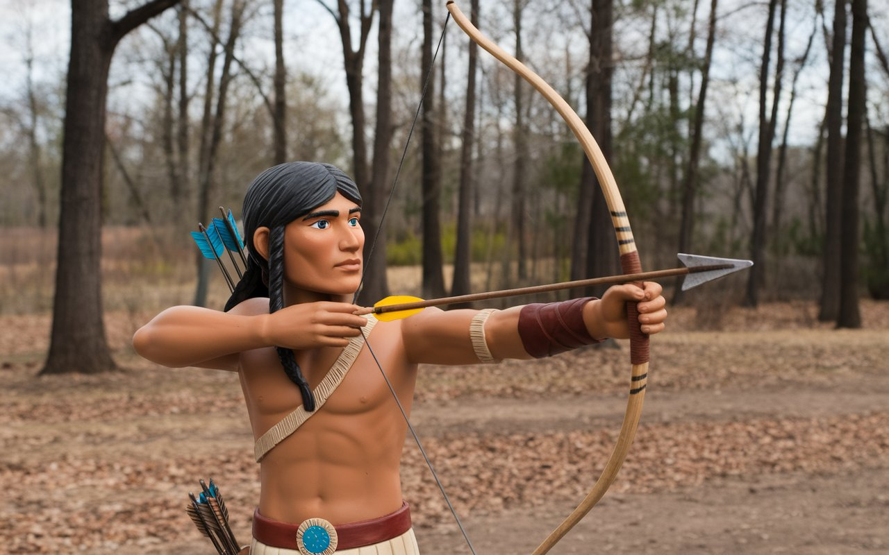 Animated Missisipian Holding a Bow and Arrow