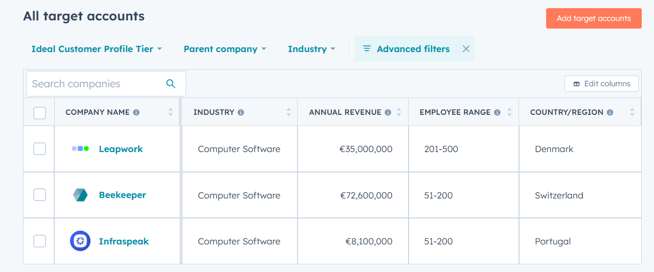 HubSpot Target Account List: Firmographic Data Enrichment