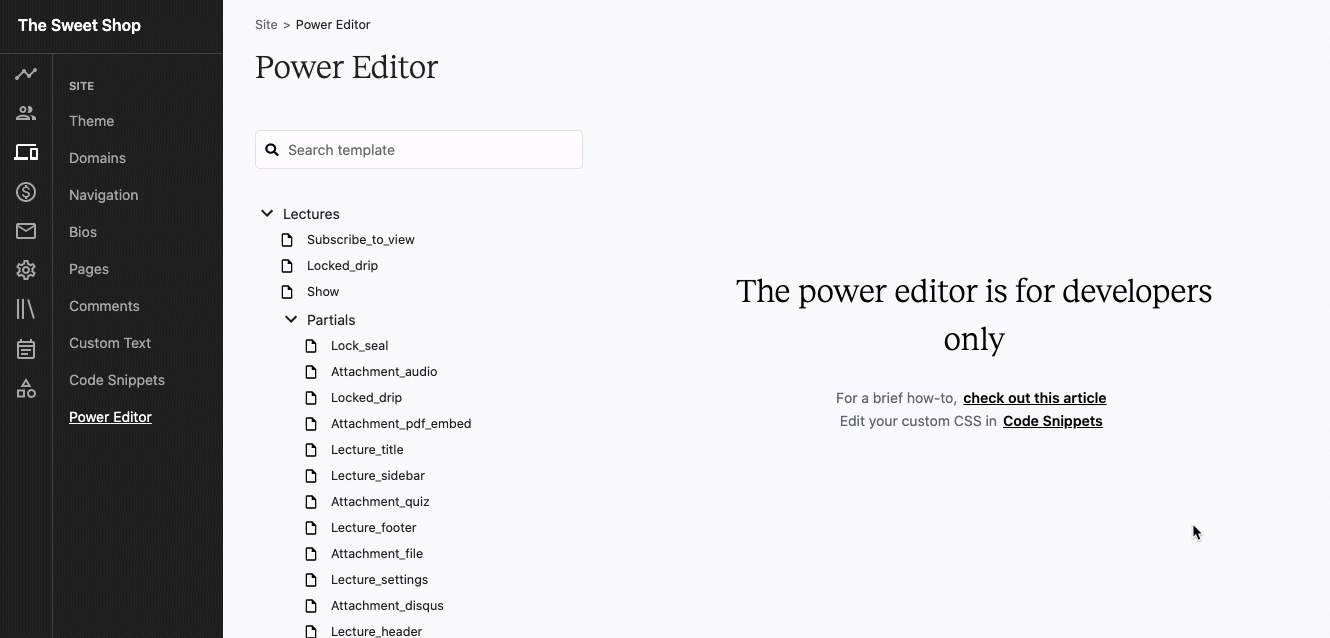 Teachable Power Editor
