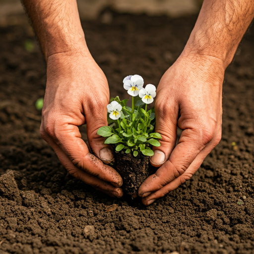 Planting Violet White Flowers