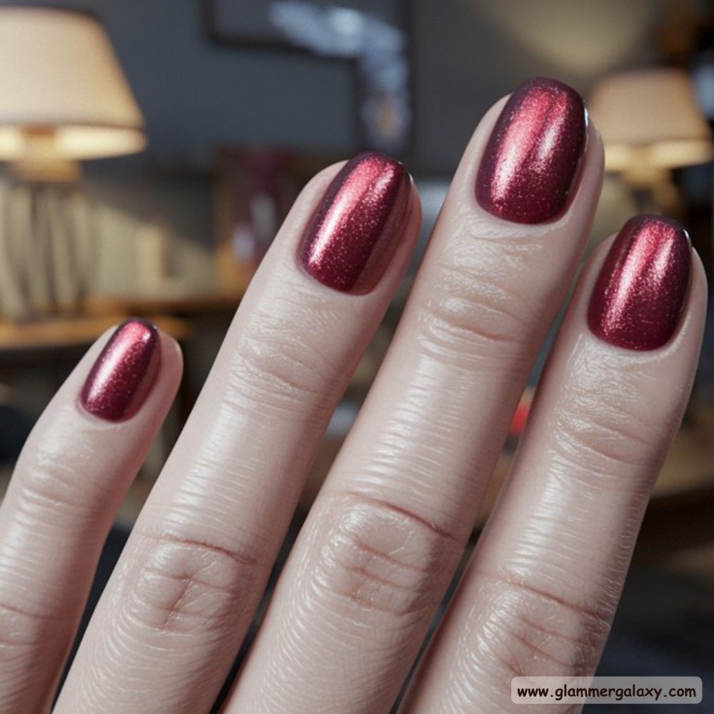 Thanksgiving Nail Designs having Shimmering Cranberry Thanksgiving Nails
