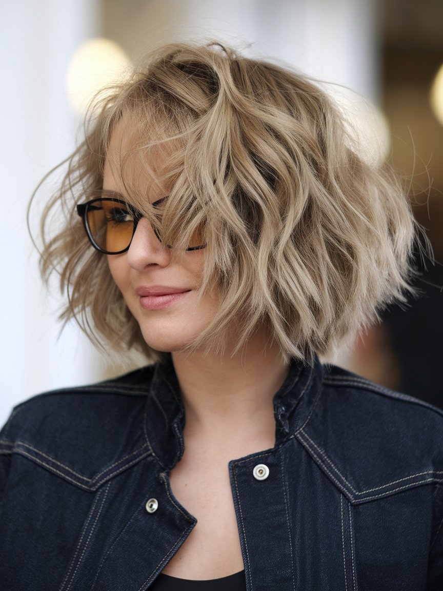 18. Curly Layered Bob