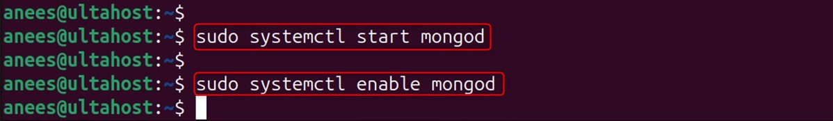 start and enable mongodb