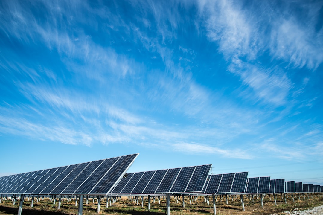 Solar panels on a field