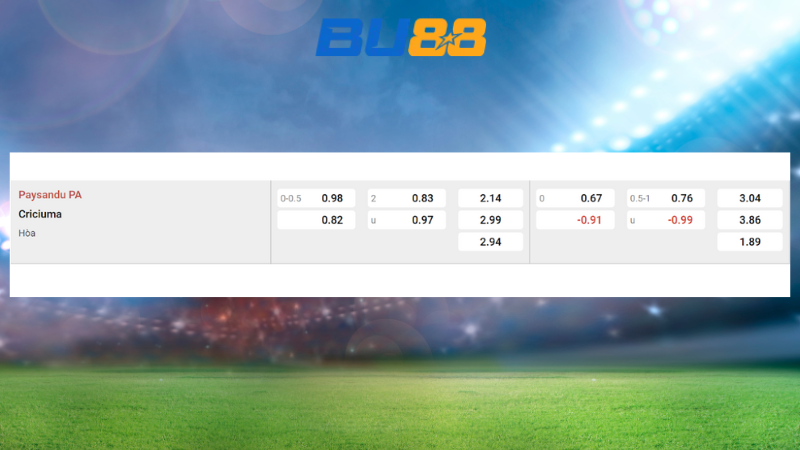 Bảng kèo Paysandu SC vs Criciuma