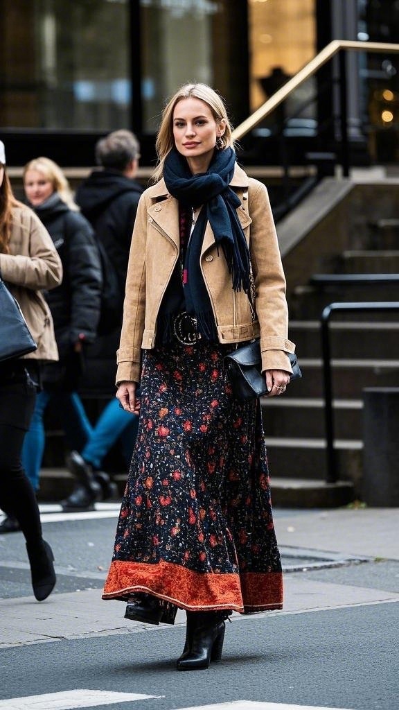 Boho Chic for Winter: Maxi Skirt Styling for Women