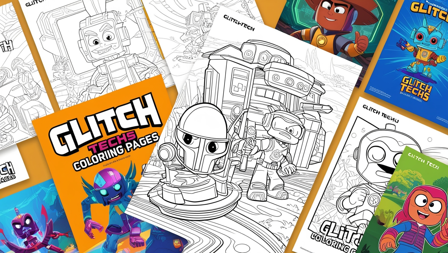 Glitch Tech Coloring Pages