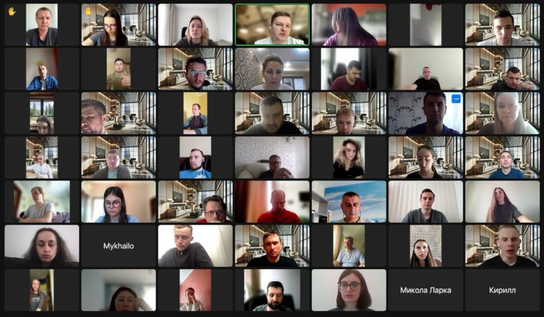 Скріншот із Zoom-зустрічі учнів Олександра Орловського