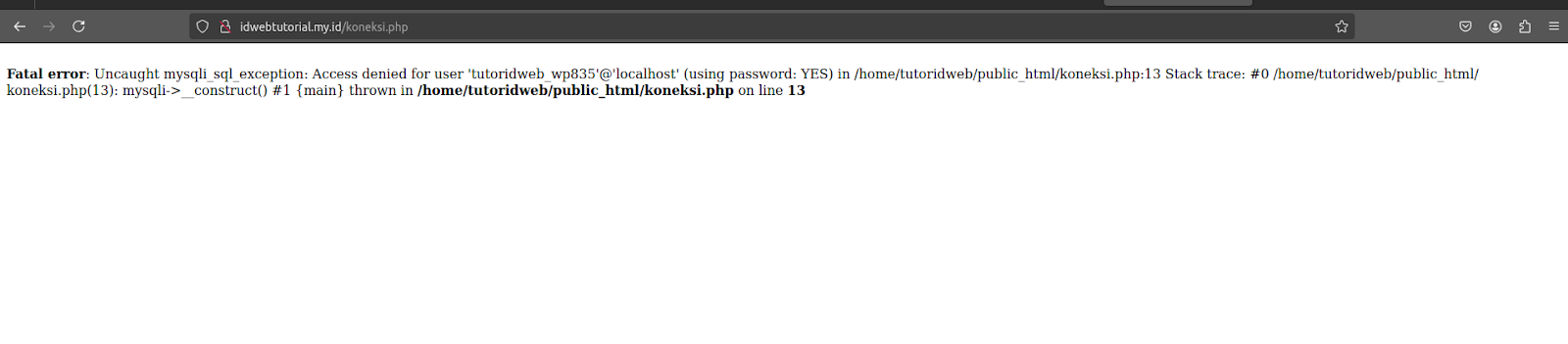 Koneksi PHP ke MySQL di cPanel