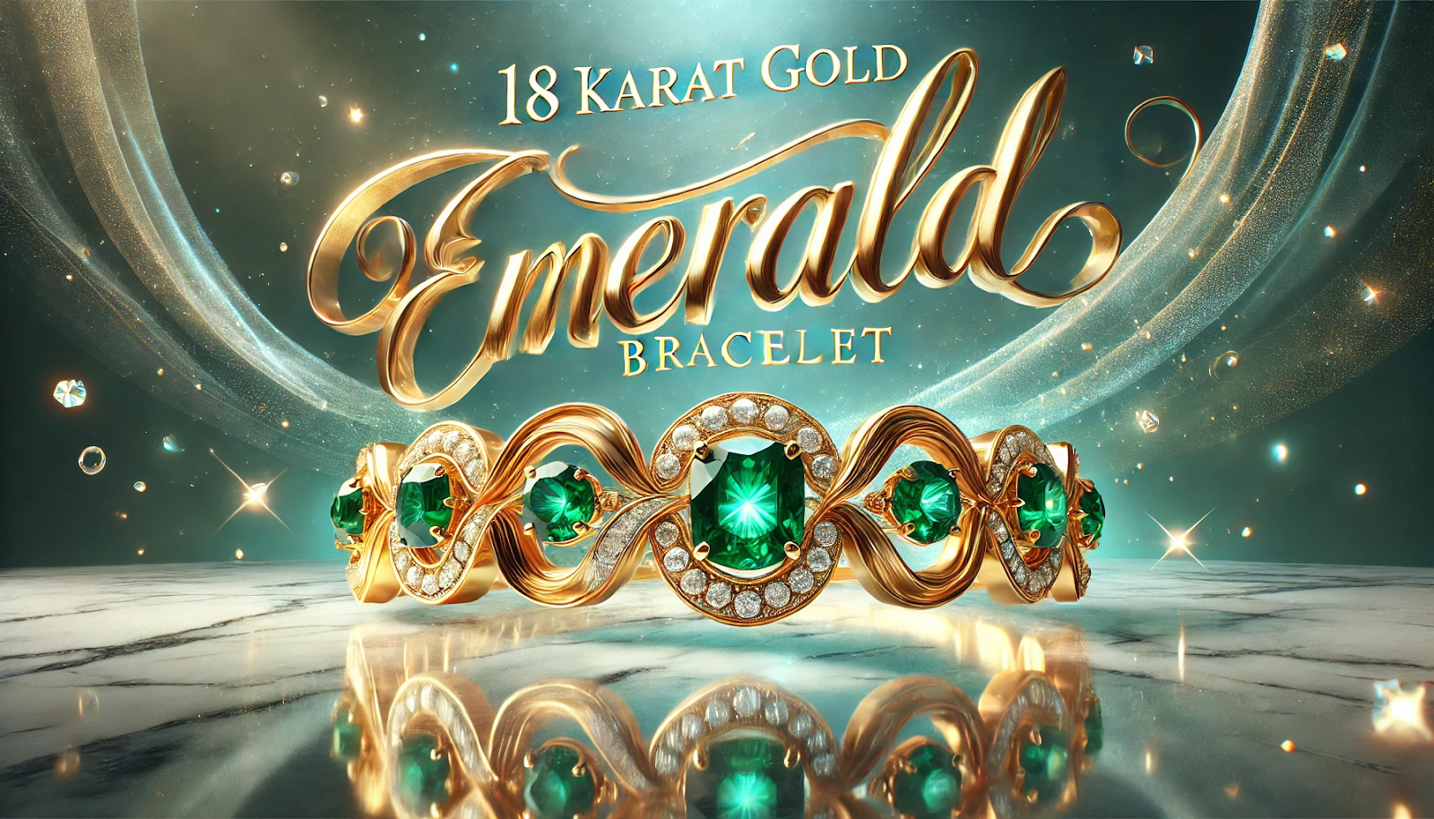 18 karat gold emerald bracelet