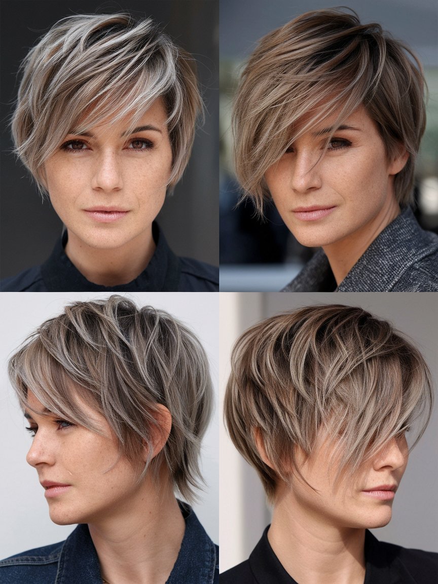 6. Textured Pixie Cut for a Stylish, Messy Look