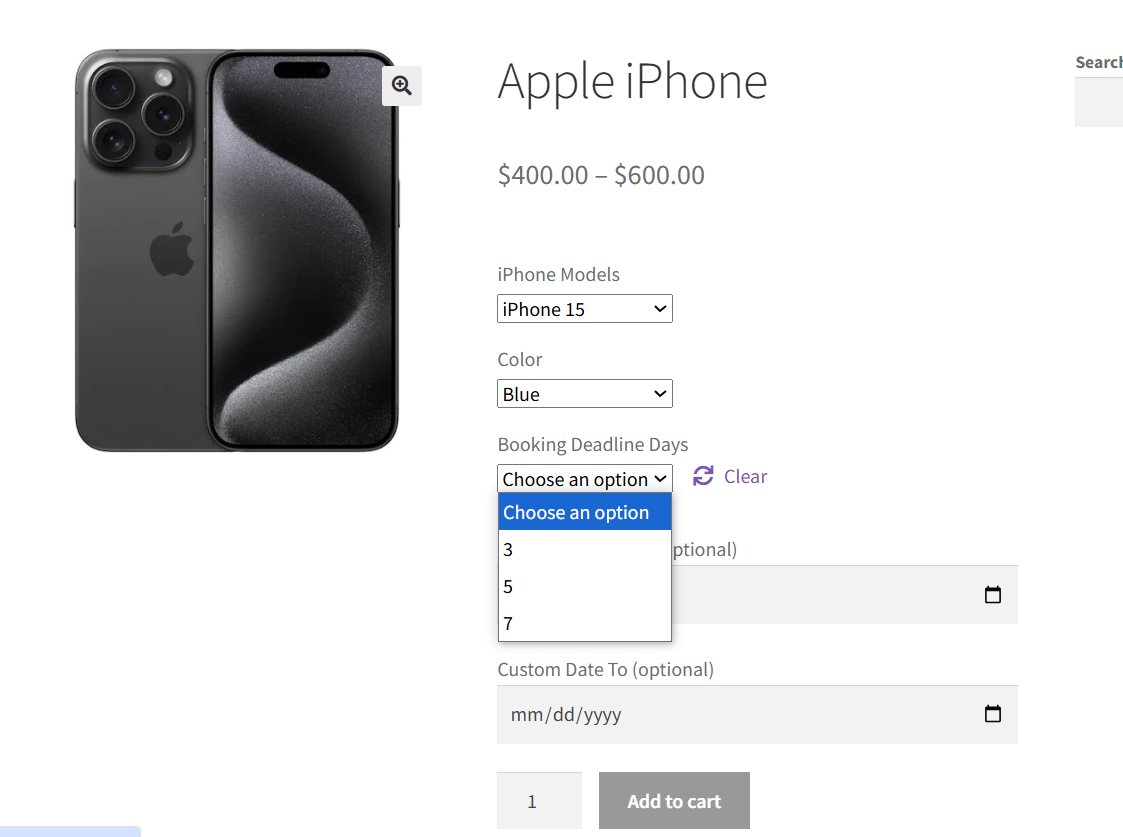 How to Add a Custom Date Range Input Field To WooCommerce Product Page? - Tyche Softwares