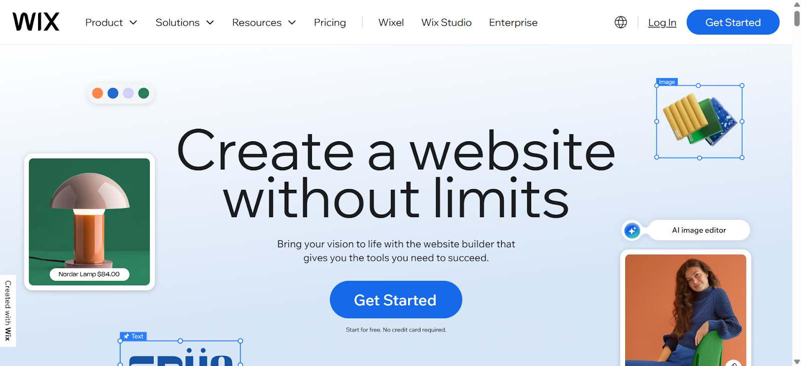 a screenshot of Wix 