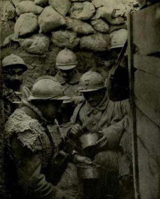 Trinchera francesa en la Primera Guerra Mundial. 1917