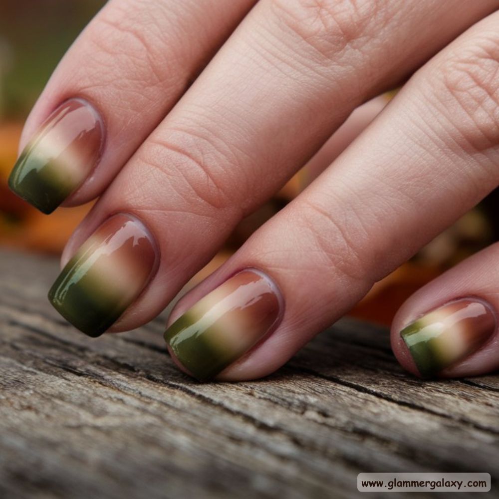 Neutral Fall Nails having Natural Ombre Tones
