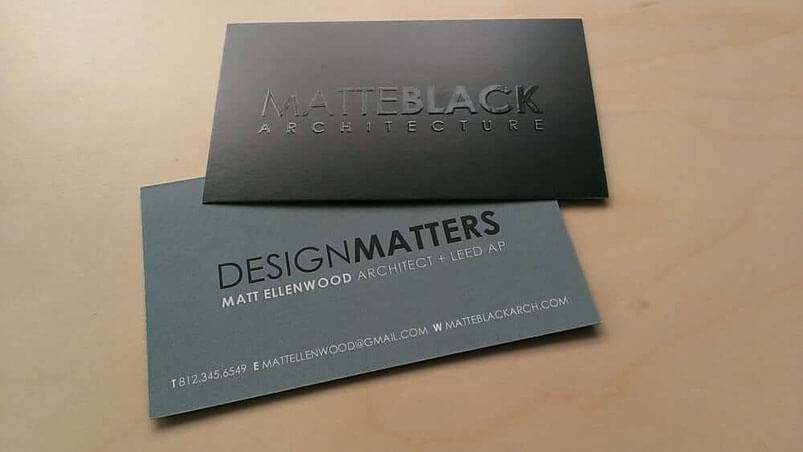 matte finish visiting card