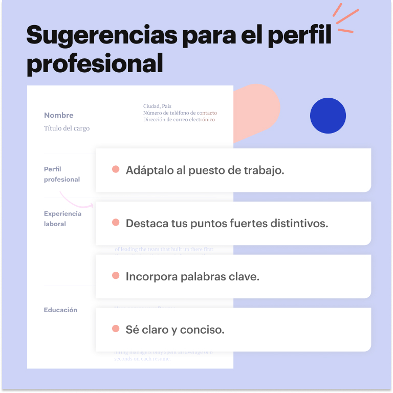 sugerencias para el perfil profesional