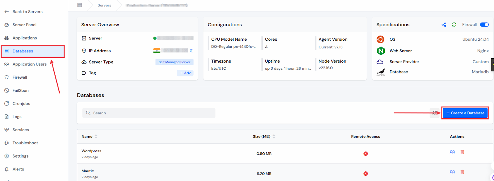 Create a Database