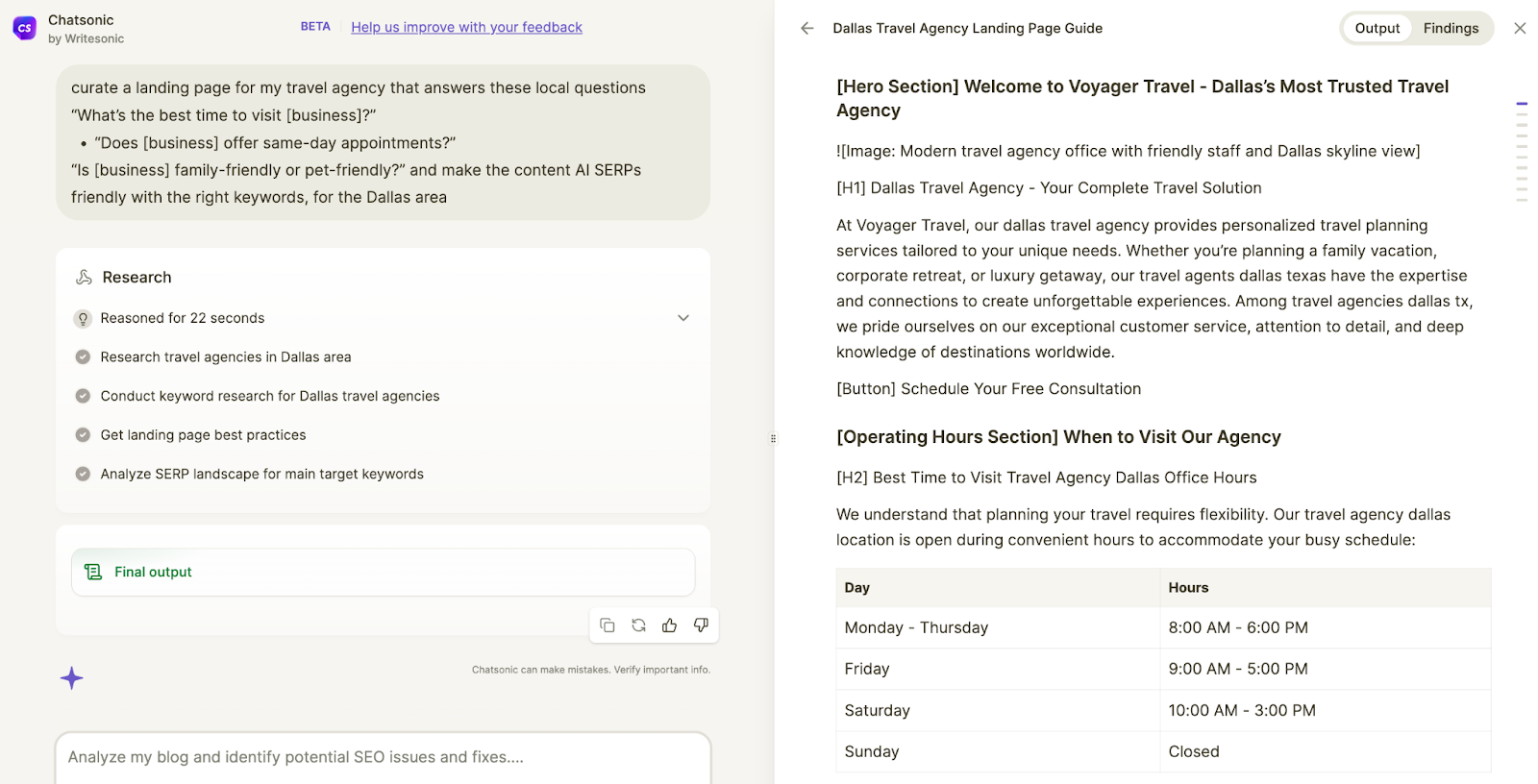 Writesonic SEO AI tool