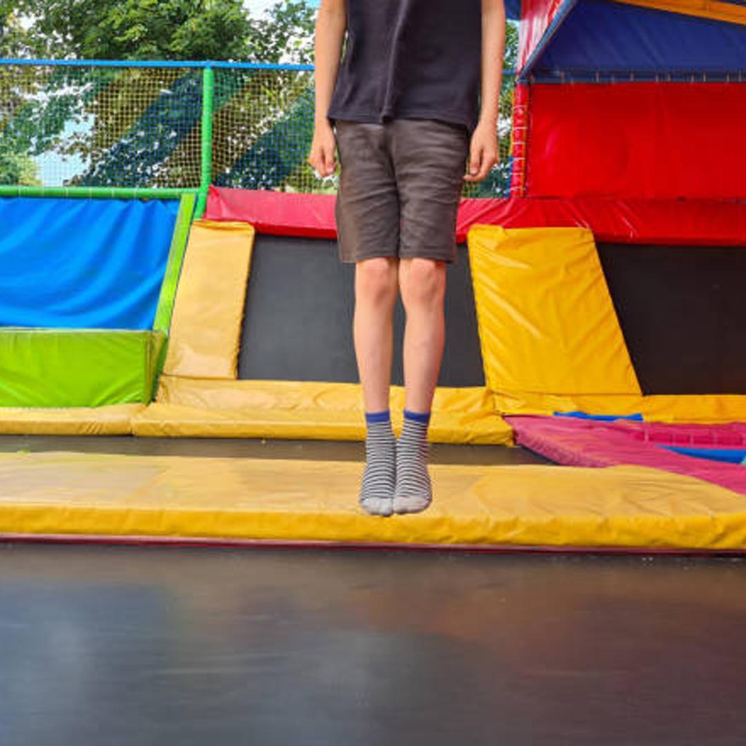 Land on Both Feet Together - trampoline park safety tips