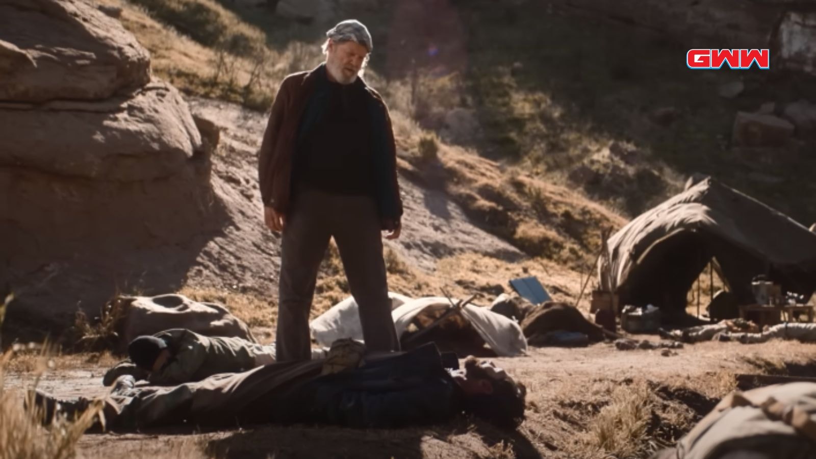 The Old Man Season 2: Jeff Bridges looking down at a person he killed