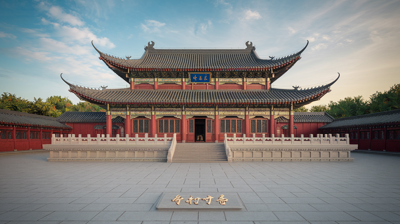 Shaolin Temple 3D Model Front View