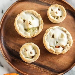 Jack-O-Lantern Chicken Pot Pies