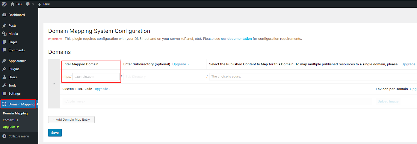 Configure Domain Mapping