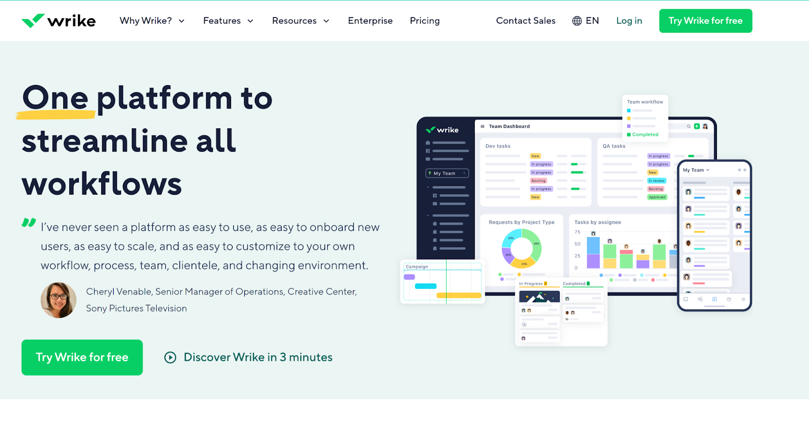 Project management software wrike