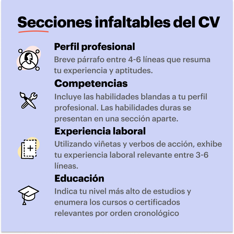 secciones infaltables del cv