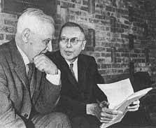 NASA Deputy Administrator Hugh L. Dryden, left, and Anatoli A. Blagonravov of the Soviet Academy of Sciences during their March 1962 meeting