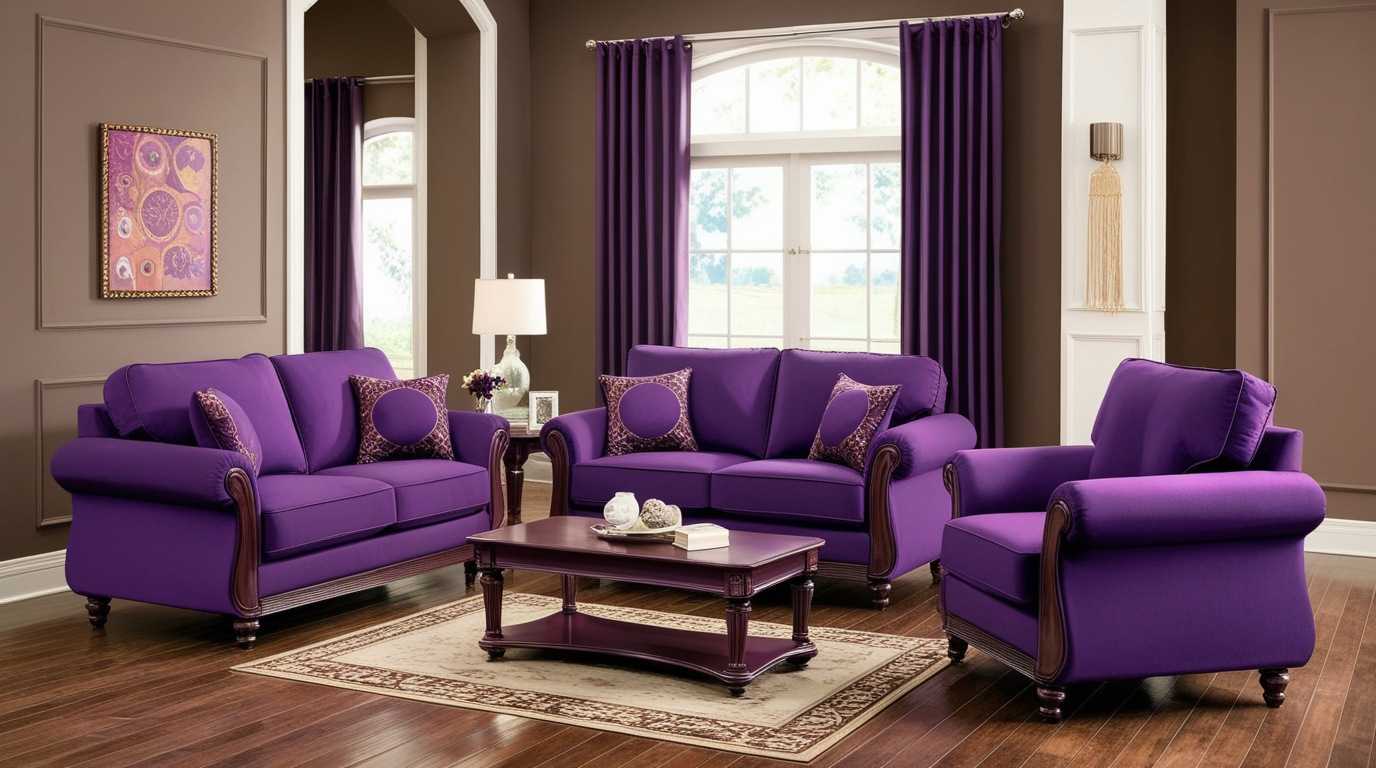 Surti purple 2 PC living room set