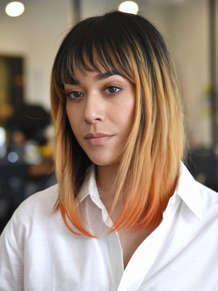 39. Blunt Haircut with Balayage