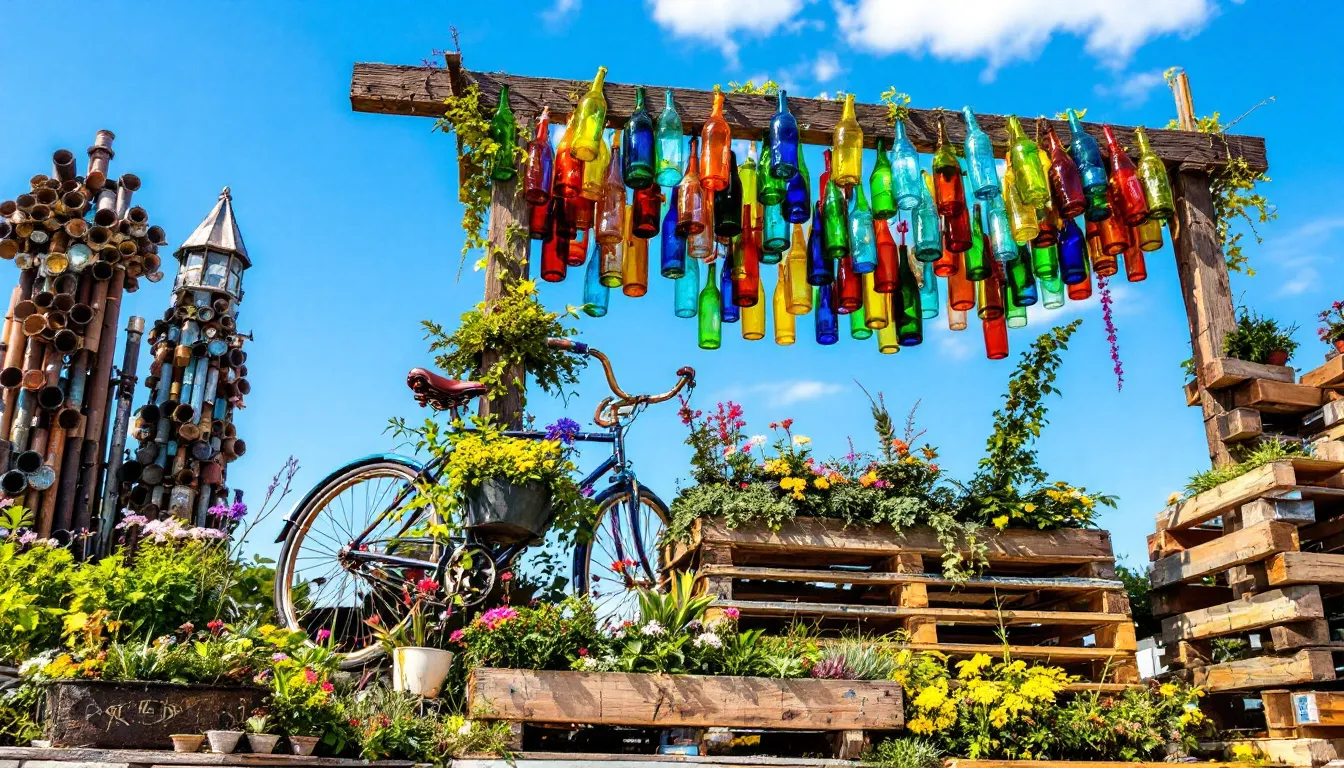 A collection of recycled building materials in Madison, WI.