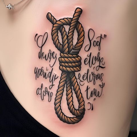 Rope with Quote Tattoo
