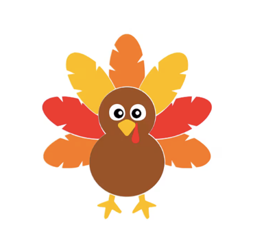 A cartoon turkey with colorful feathers

Description automatically generated