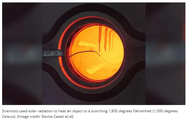 A round object with a yellow light

Description automatically generated