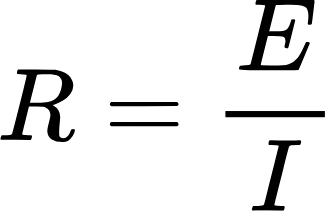 {"font":{"size":11,"family":"Arial","color":"#000000"},"type":"$$","id":"1057","code":"$$R=\\frac{E}{I}$$","backgroundColor":"#ffffff","backgroundColorModified":false,"aid":null,"ts":1724552239089,"cs":"HGqkK/bPQYHRWf9b5pW5ng==","size":{"width":53,"height":34}}