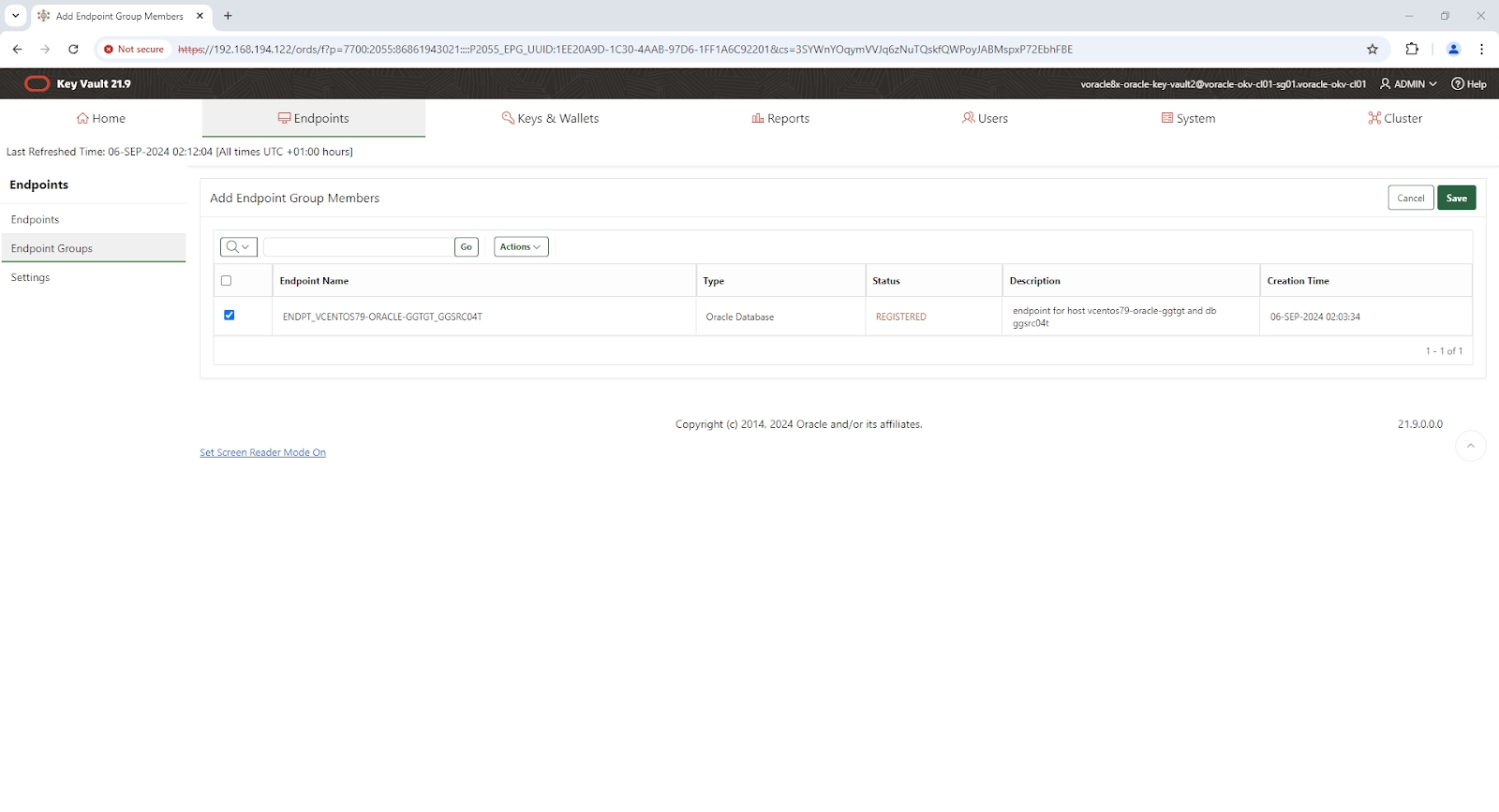 Add Endpoint Group Members - Google Chrome