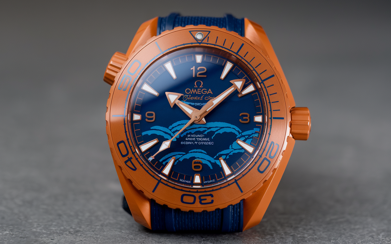 44.1mm orange Omega Planet Ocean bezel insert