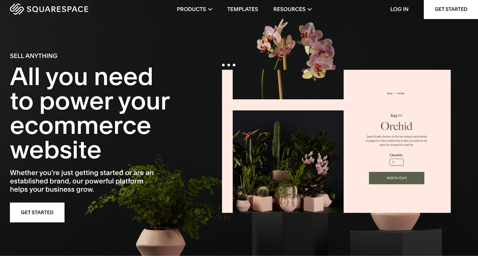 Squarespace landing page