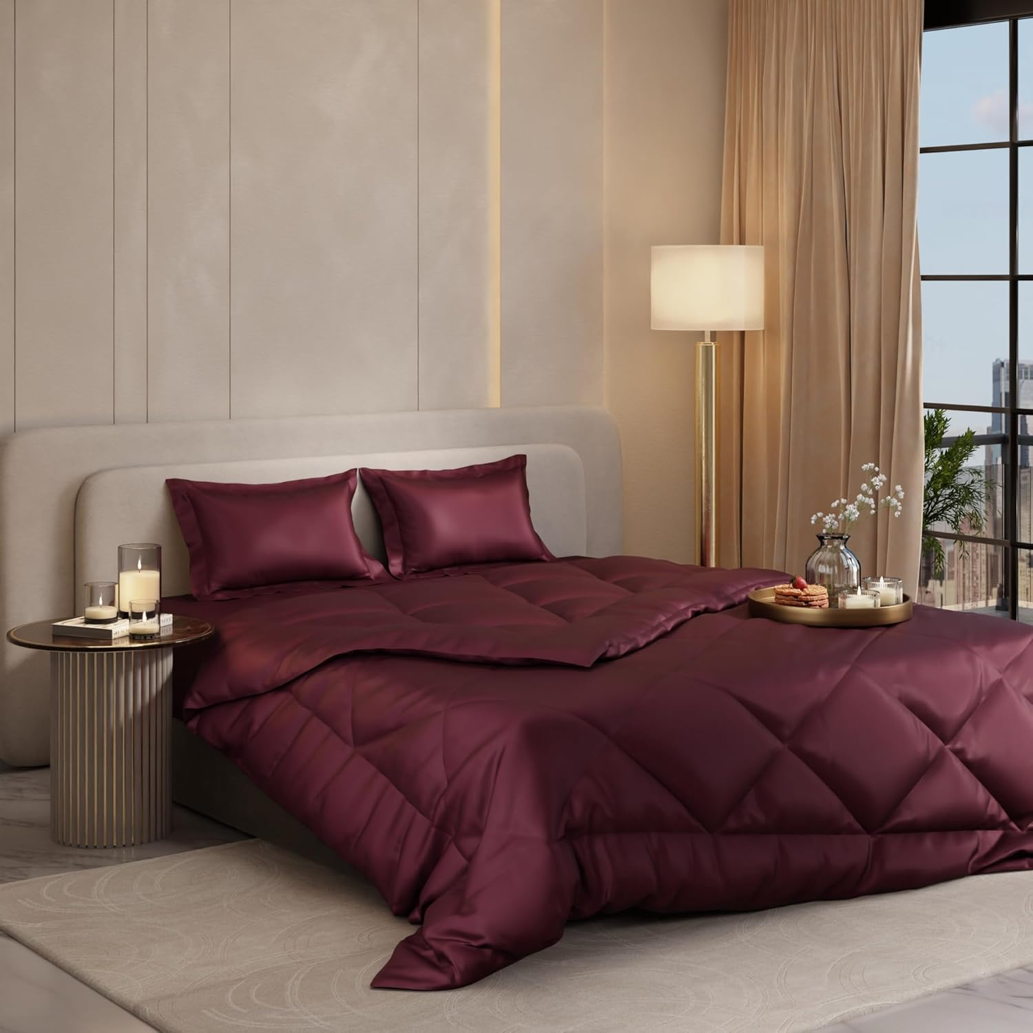 Stoa Paris Velvet Wine Satin Set